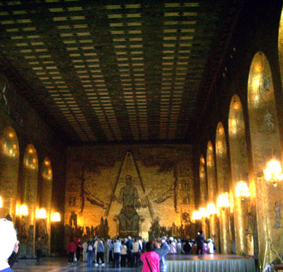 Golden Hall inside City Hall in Stockholm